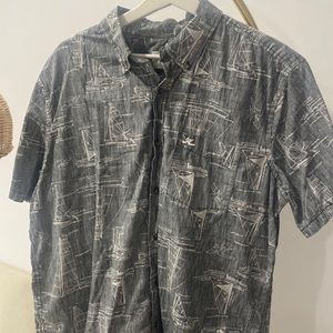 Hobie x Hurley, Hawaiian shirt. Hobie catamaran print.